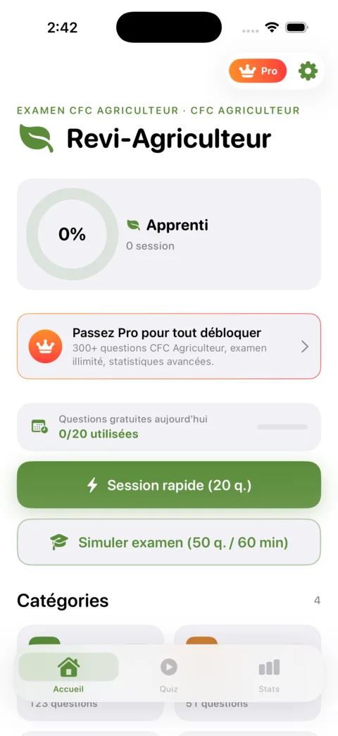 Revi-Agriculteur — aperçu de l'application iOS