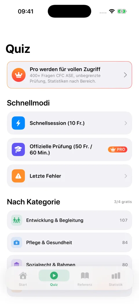 Revi-ASE — Screenshot 2 der iOS-App