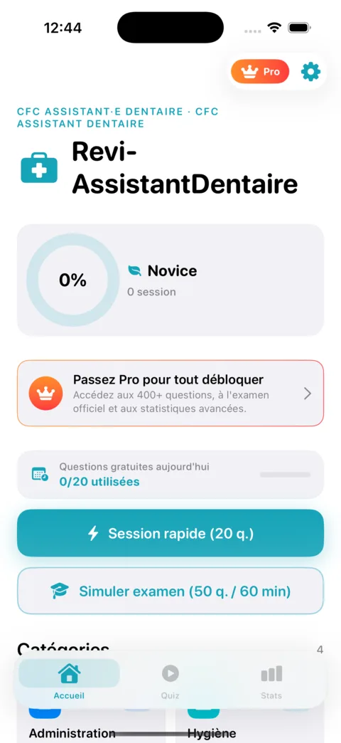 Revi-AssistantDentaire — aperçu de l'application iOS