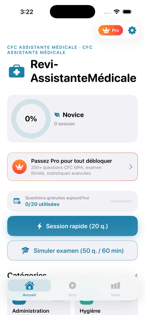 Revi-AssistanteMedicale — aperçu de l'application iOS