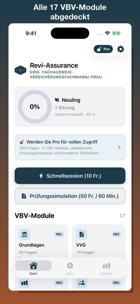 Revi-Assurance — Screenshot 2 der iOS-App