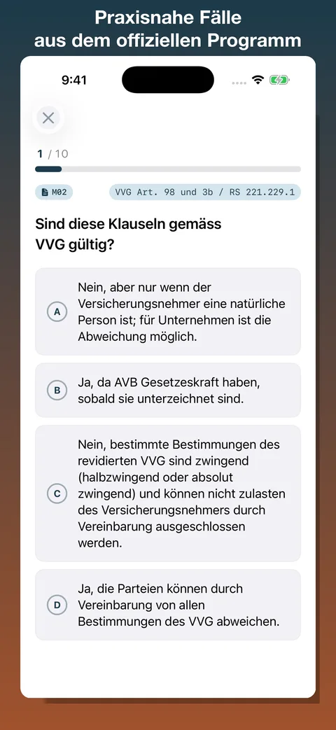 Revi-Assurance — Screenshot 3 der iOS-App