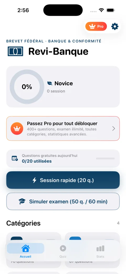 Revi-Banque — aperçu de l'application iOS