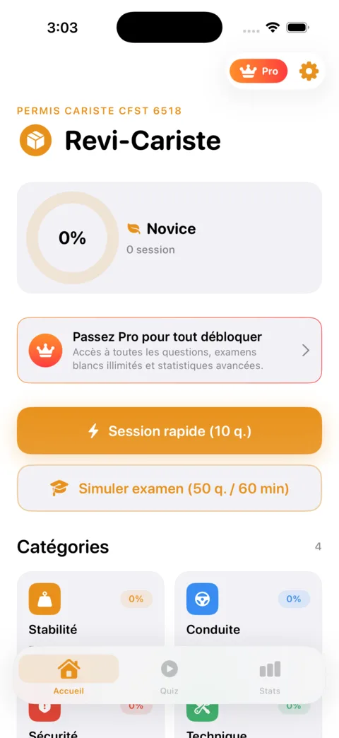 Revi-Cariste — aperçu de l'application iOS