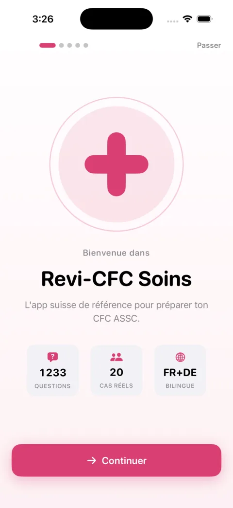 Revi-CFC-Soins — aperçu de l'application iOS