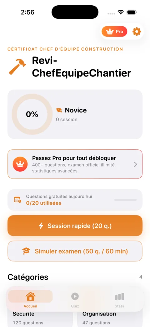 Revi-ChefEquipeChantier — aperçu de l'application iOS