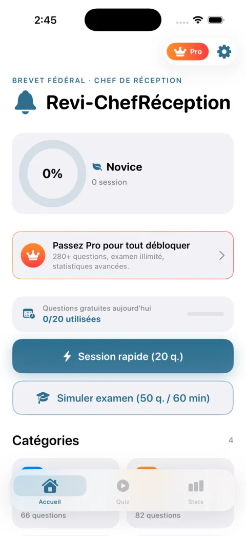 Revi-ChefReception — aperçu de l'application iOS