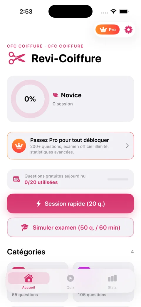 Revi-Coiffure — aperçu de l'application iOS