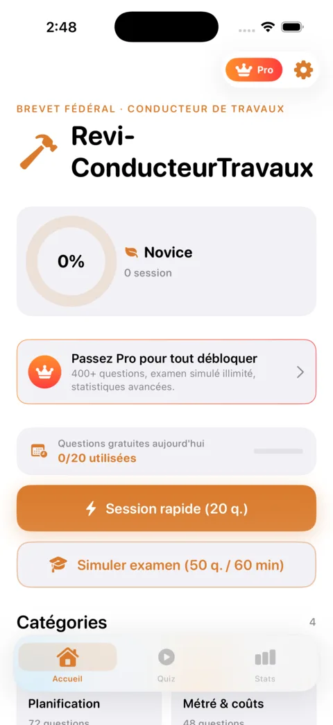 Revi-ConducteurTravaux — aperçu de l'application iOS