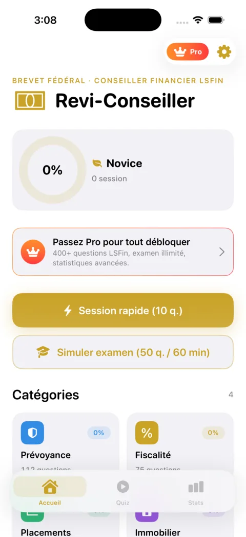 Revi-ConseillFinancier — aperçu de l'application iOS