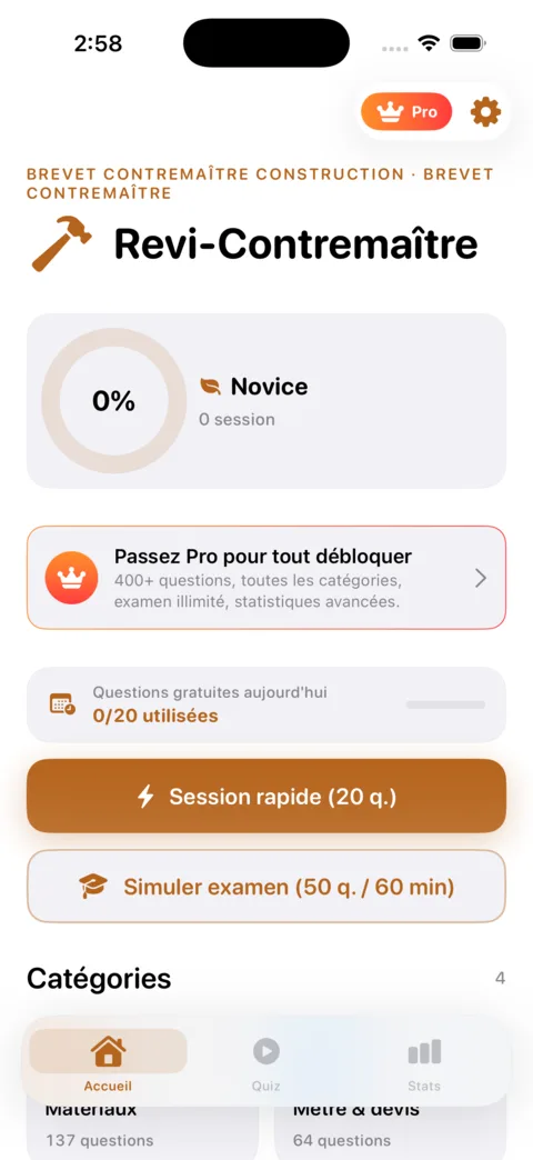 Revi-Contremaitre — aperçu de l'application iOS