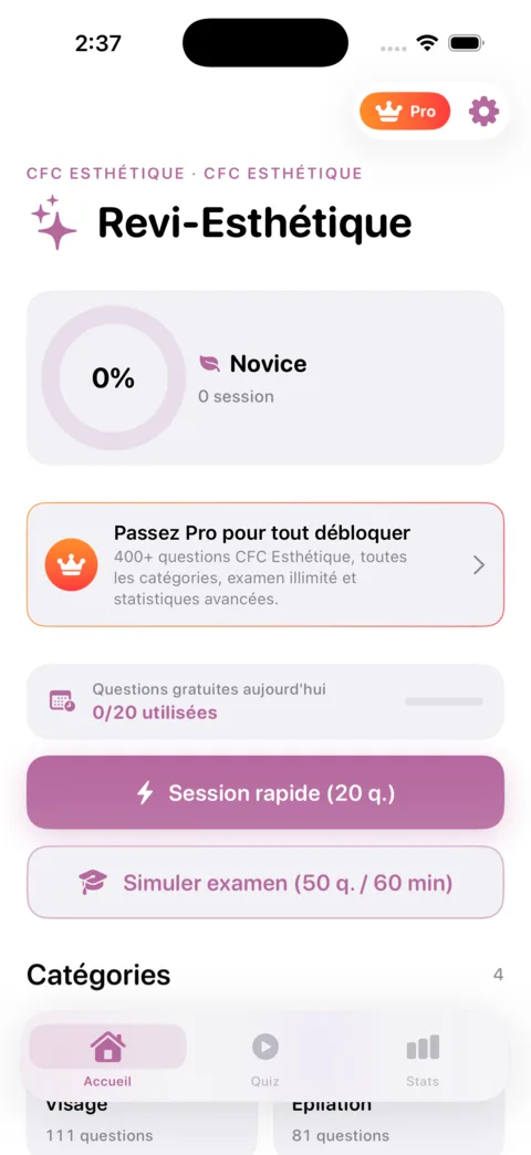 Revi-Esthetique — aperçu de l'application iOS