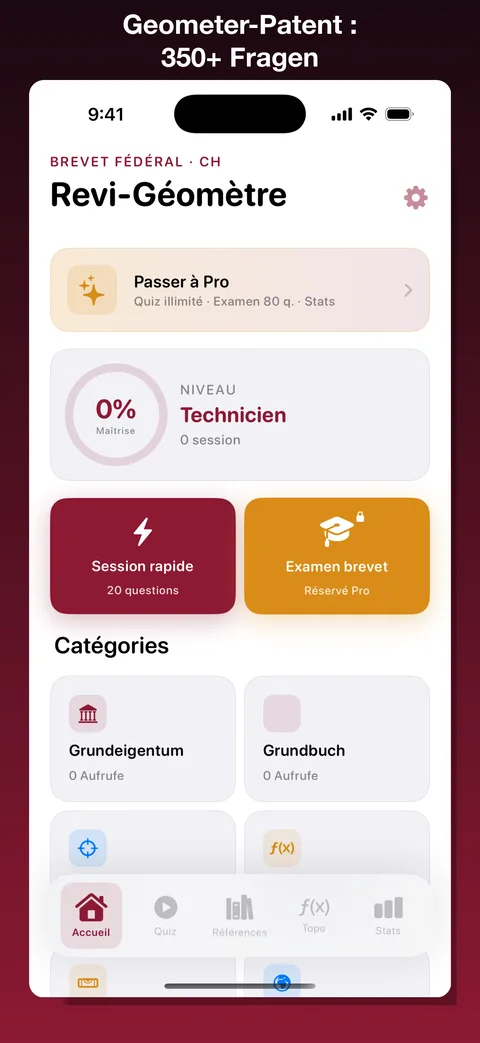 Revi-Geometre — Vorschau der iOS-App