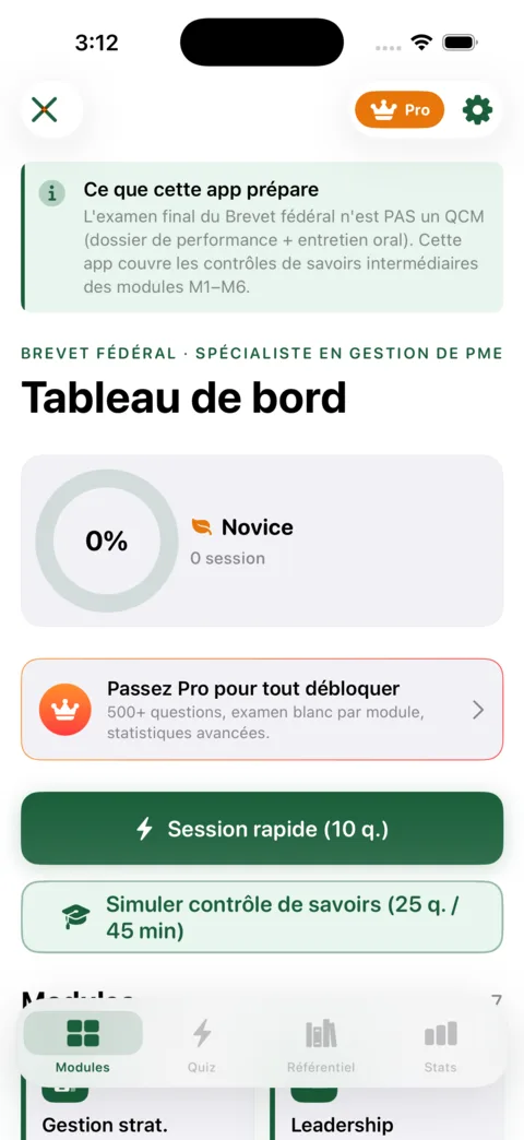 Revi-GestionPME — aperçu de l'application iOS