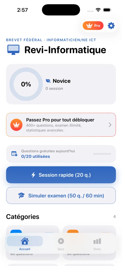 Revi-Informatique — aperçu de l'application iOS
