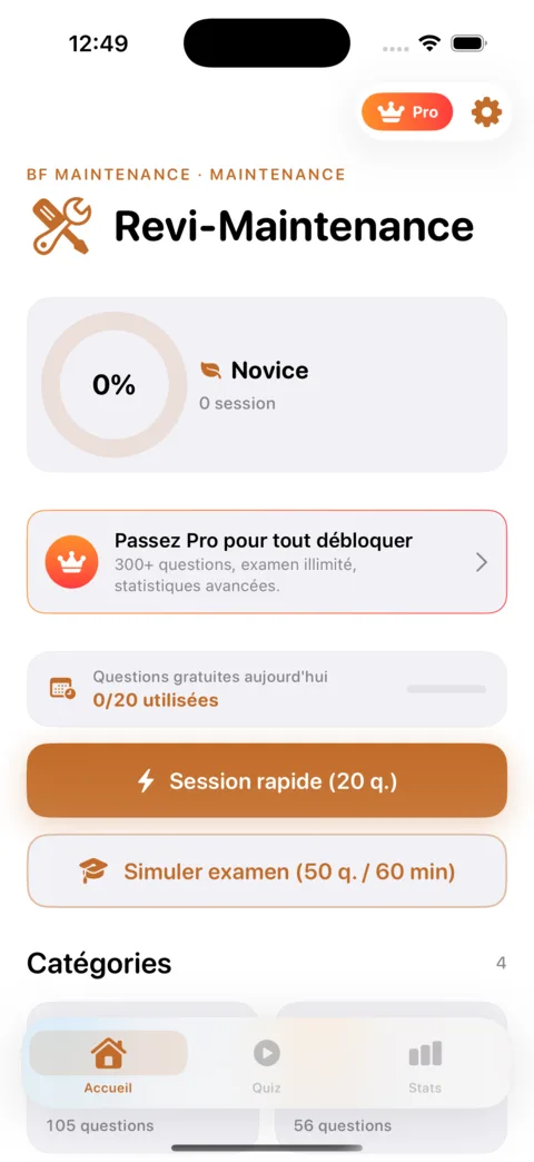 Revi-Maintenance — aperçu de l'application iOS