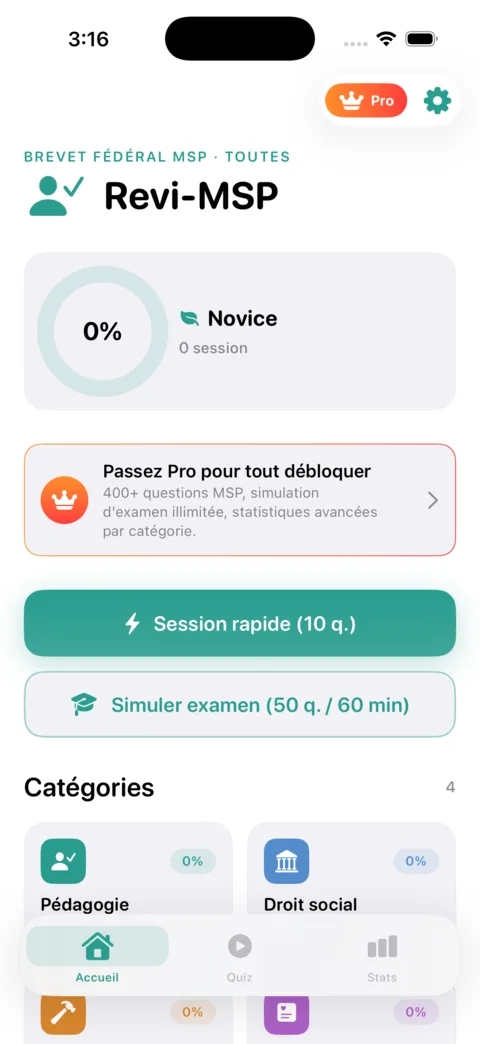 Revi-MSP — aperçu de l'application iOS