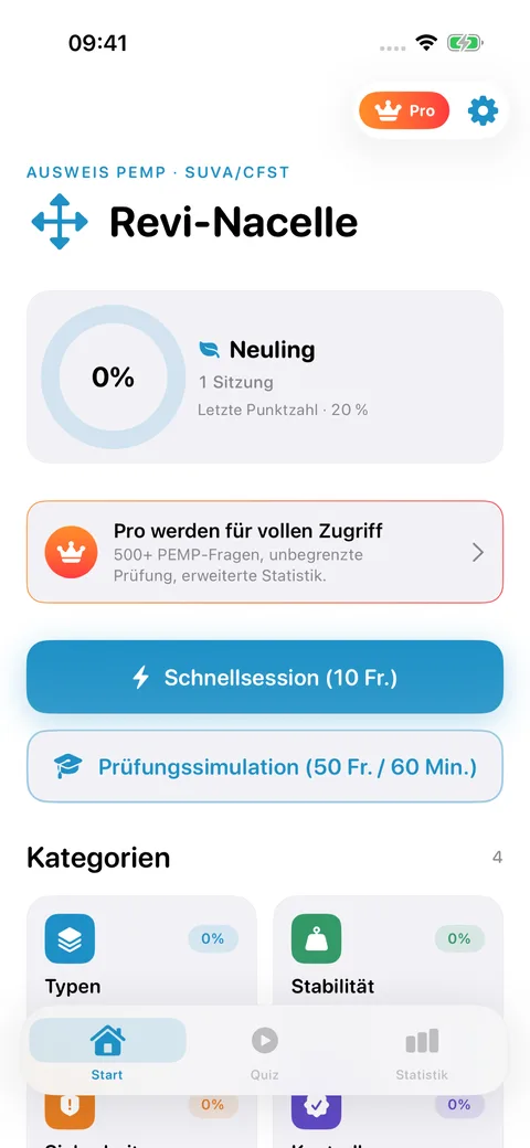 Revi-Nacelle — Screenshot 1 der iOS-App