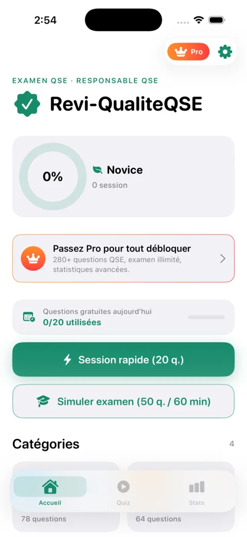 Revi-QualiteQSE — aperçu de l'application iOS