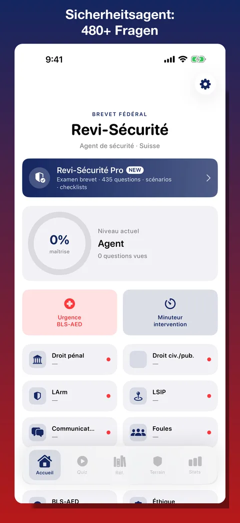 Revi-Sécurité-privée — Vorschau der iOS-App