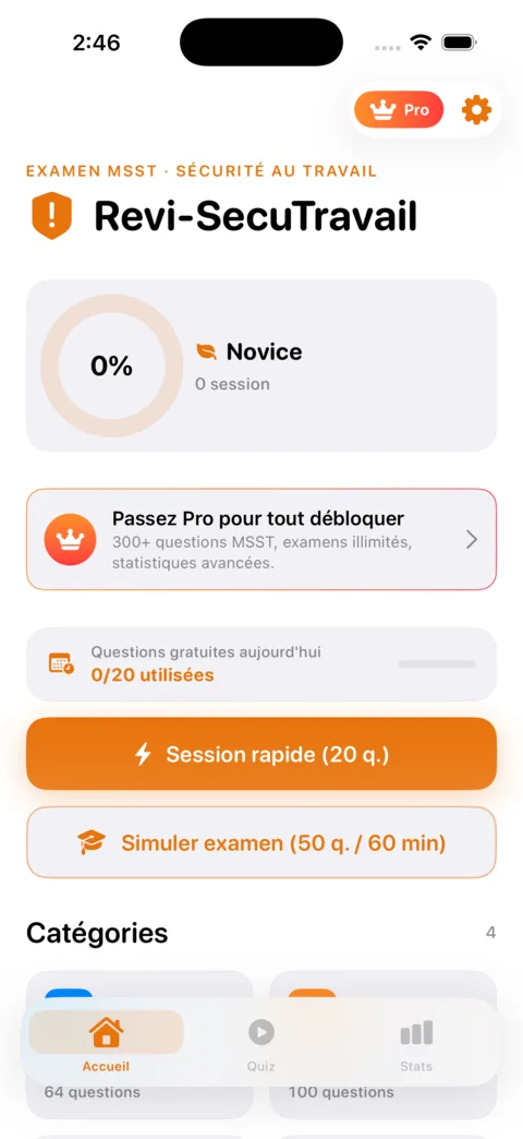 Revi-SecuTravail — aperçu de l'application iOS