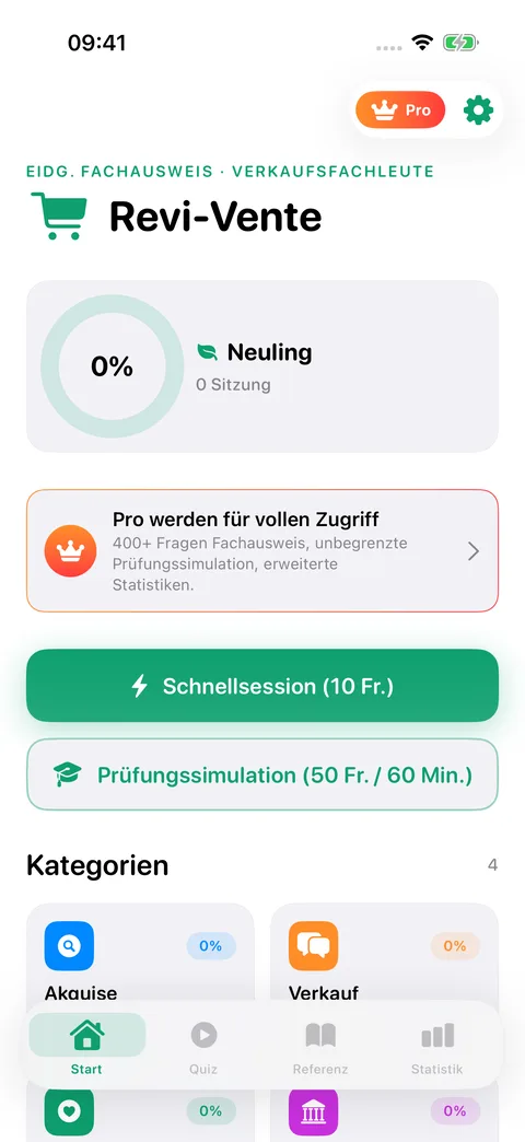 Revi-Vente — Screenshot 1 der iOS-App