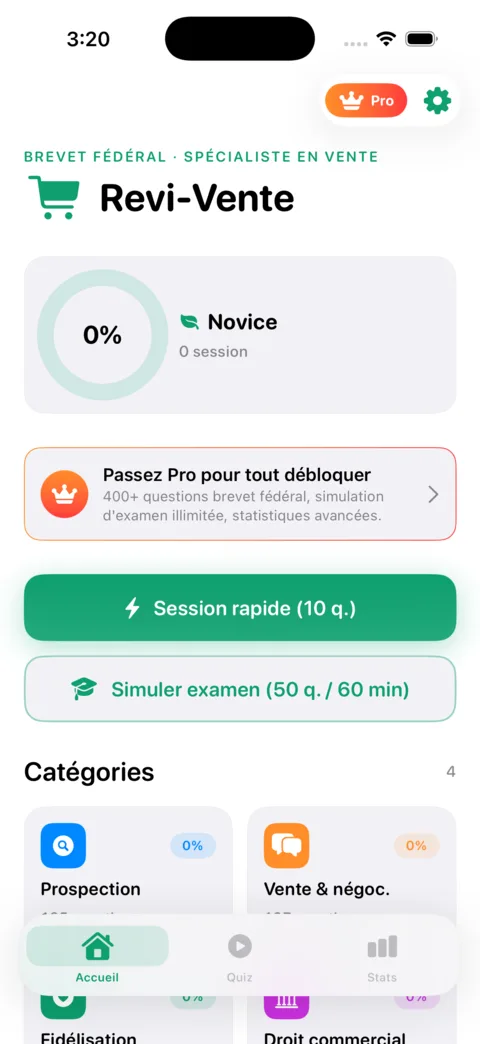 Revi-Vente — aperçu de l'application iOS